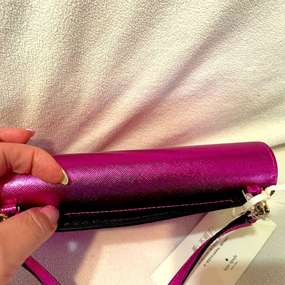 Kate Spade ♠️ Metallic Pink Clutch NWT - Picture 9 of 9